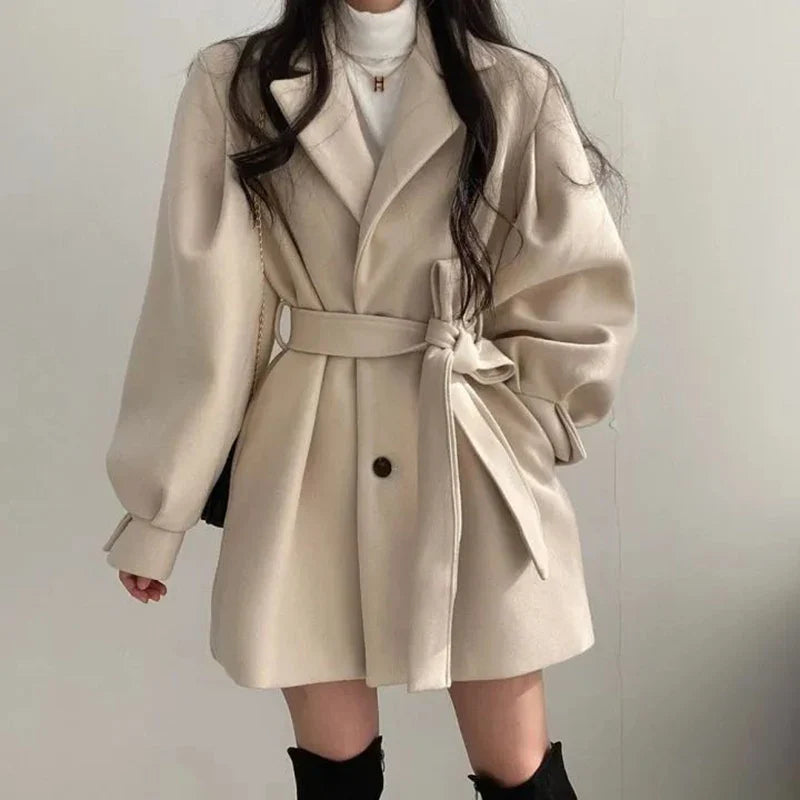 Eleganter Trenchcoat Marcelline mit Taillengürtel und praktischen Seitentaschen