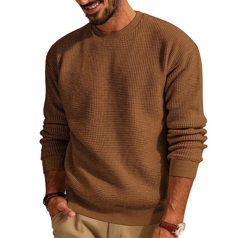 Eleganter Waffelstrick-Pullover für Herren - Komfort und Stil in Perfektion