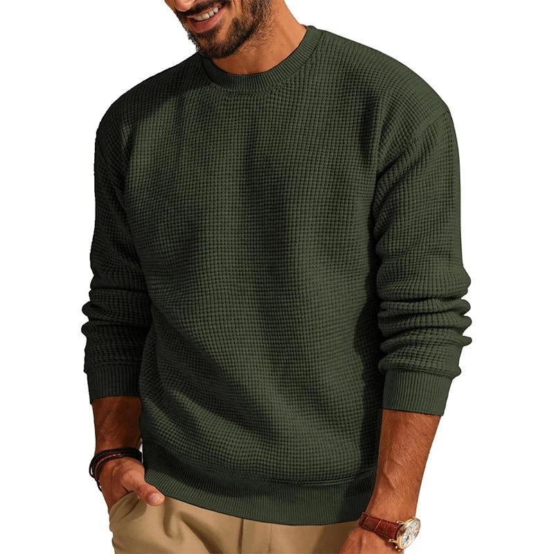 Eleganter Waffelstrick-Pullover für Herren - Komfort und Stil in Perfektion