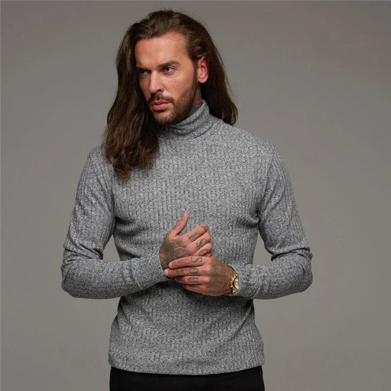 Eleganter Herren Rollkragenpullover aus Kaschmir