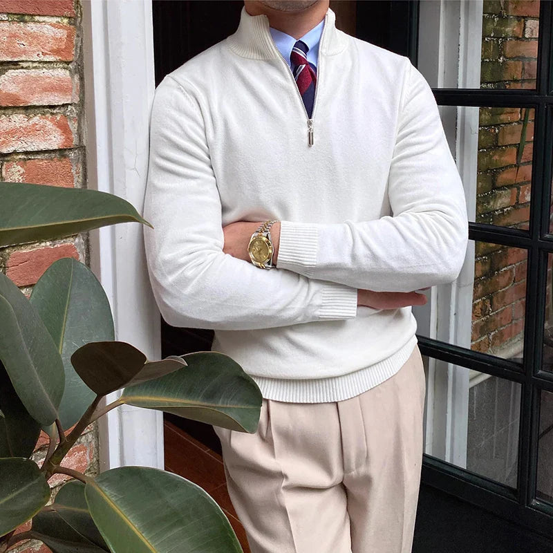 Eleganter Herren Zipper-Pullover für lässige Anlässe