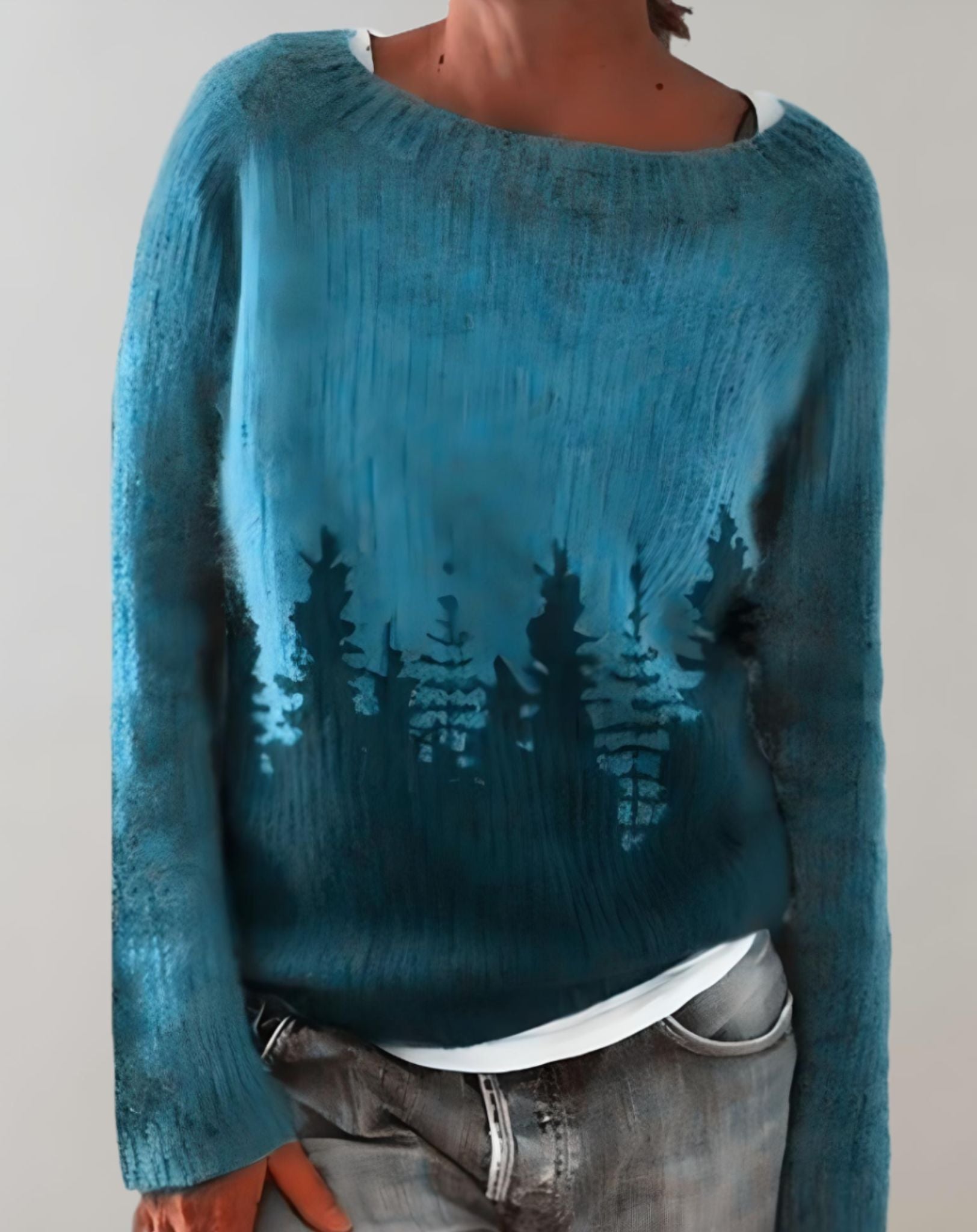 Shaw - Übergroßer Pullover mit zufälligem Musterdruck für Damen Sweater