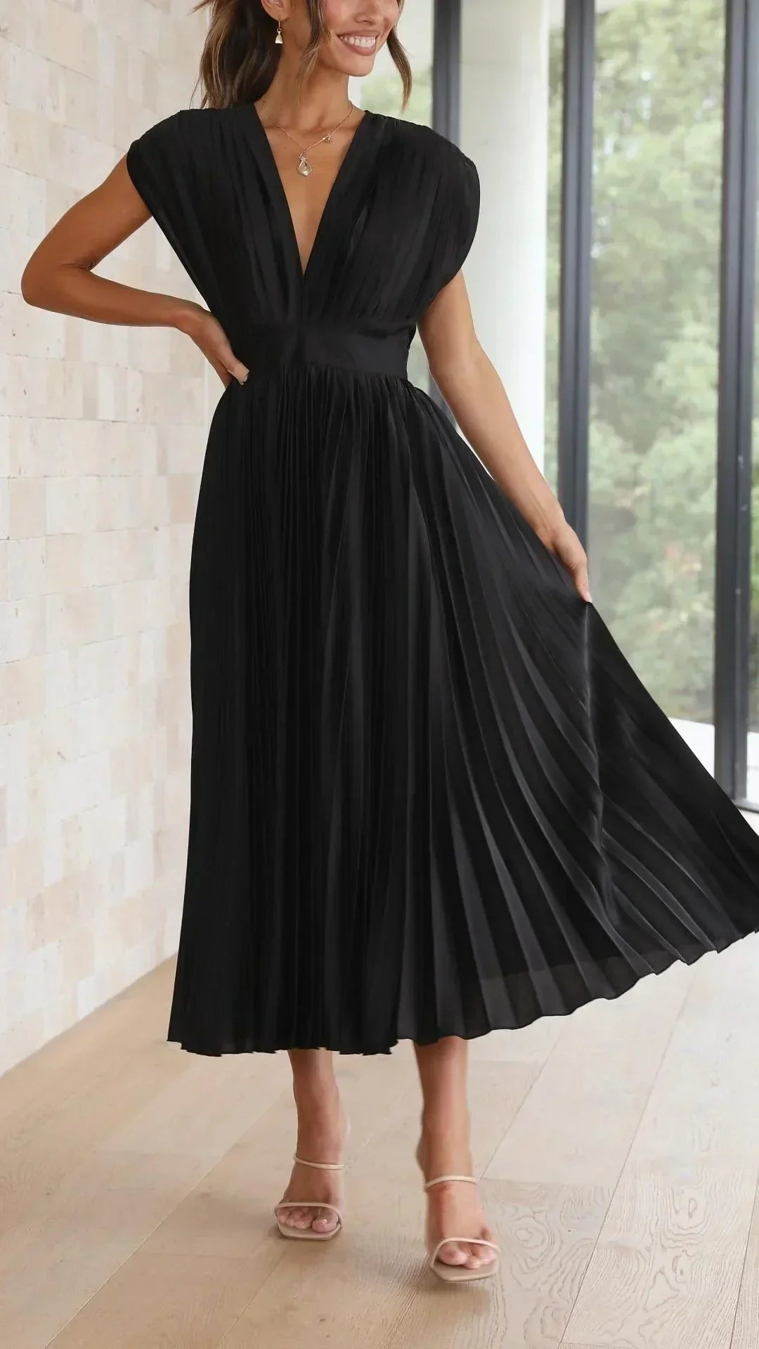 V-Ausschnitt Wickelkleid für Damen - Elegante Maxikleid für besondere Anlässe