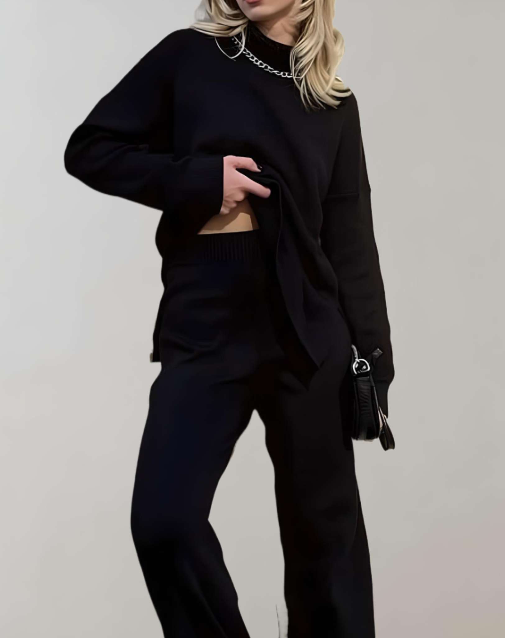 Tenley - Übergroßer schlichter Rollkragenpullover Sweater