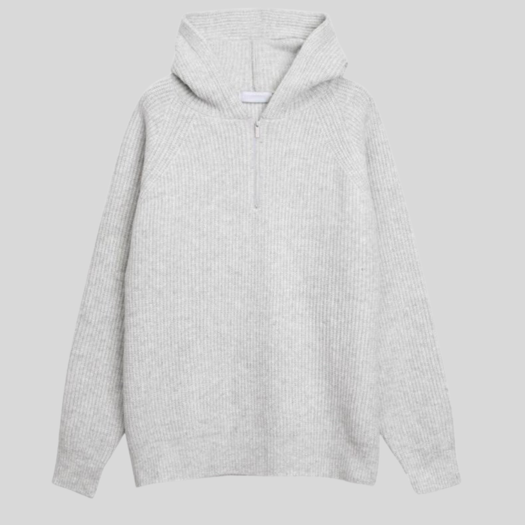Halbzip Hoodie aus hochwertiger Woll-K Baumwollmischung - Casual Luxe für jeden Tag