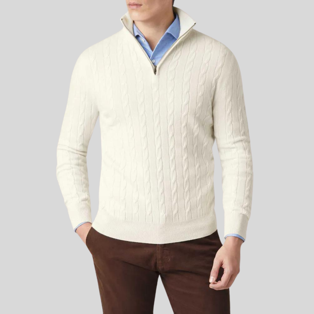 Luxe Strickpullover mit Reißverschluss aus Kaschmir