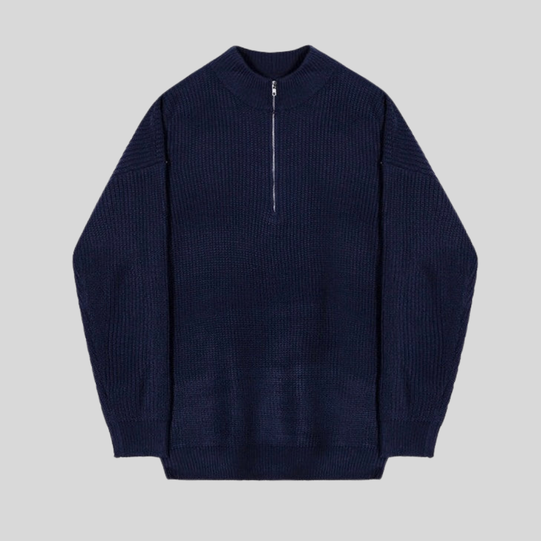 Luxe Strickpullover mit Halbreißverschluss für stilvolle Wintertage