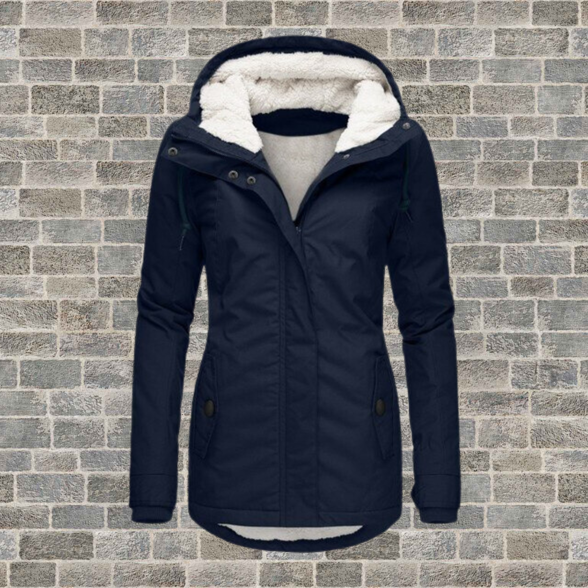 Damen Winterjacke mit Kapuze und Fleece-Futter – Warm und Winddicht für Kalte Tage