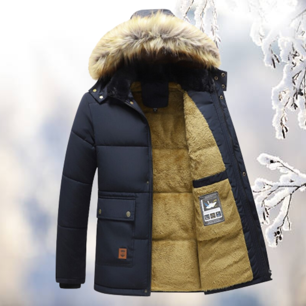 Damen Winterjacke mit abnehmbarem Kunstfellkragen und warmem Fleecefutter – Perfekt für kalte Tage