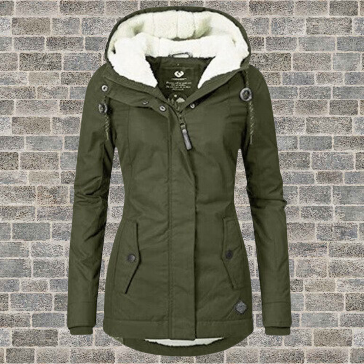 Damen Winterjacke mit Kapuze und Fleece-Futter – Warm und Winddicht für Kalte Tage