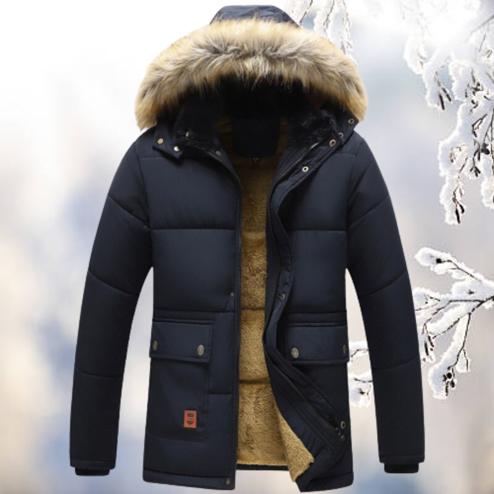 Damen Winterjacke mit abnehmbarem Kunstfellkragen und warmem Fleecefutter – Perfekt für kalte Tage