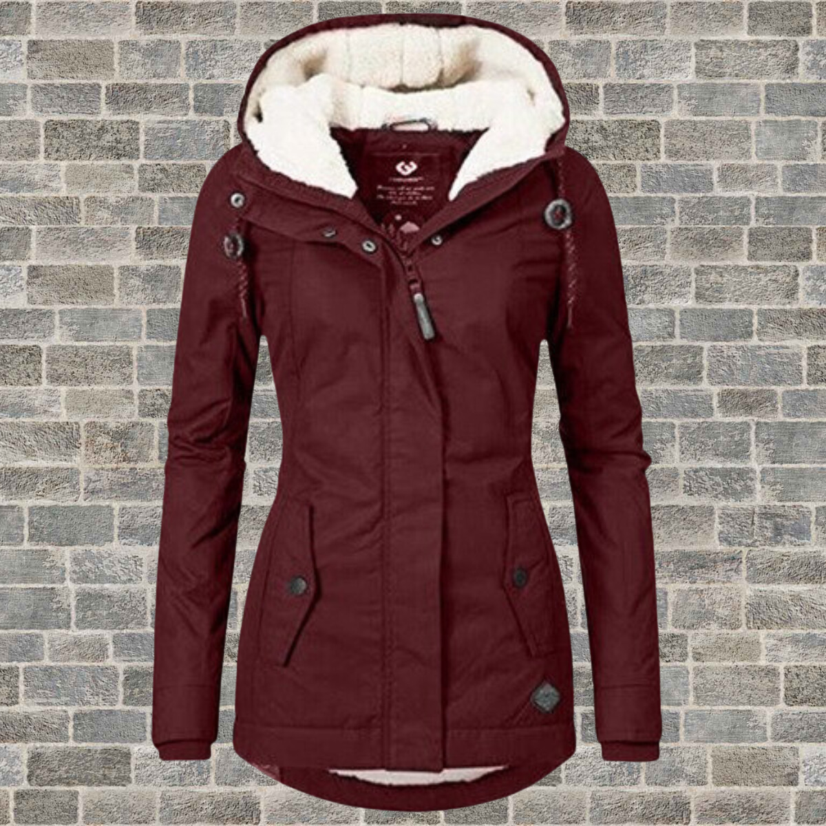 Damen Winterjacke mit Kapuze und Fleece-Futter – Warm und Winddicht für Kalte Tage