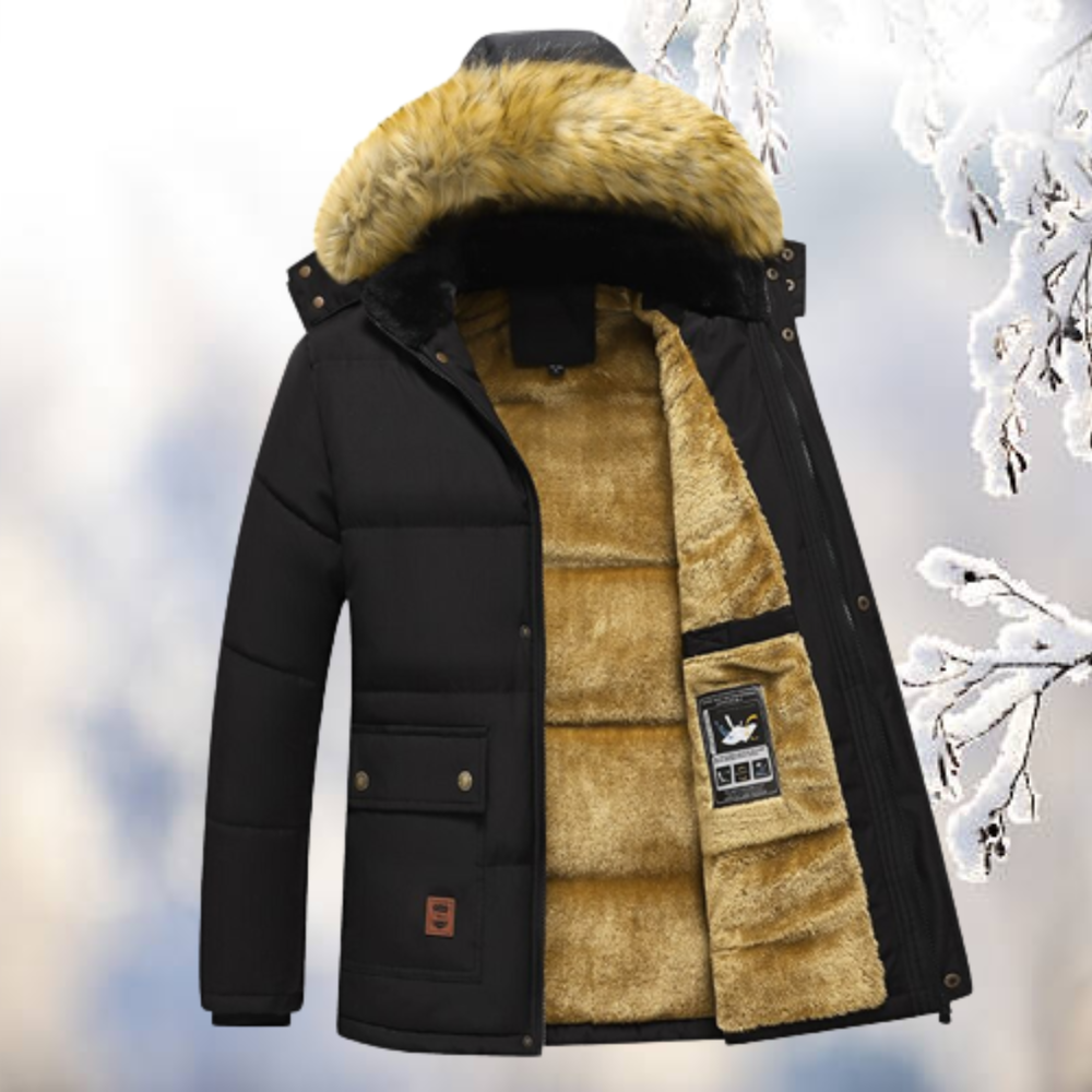 Damen Winterjacke mit abnehmbarem Kunstfellkragen und warmem Fleecefutter – Perfekt für kalte Tage