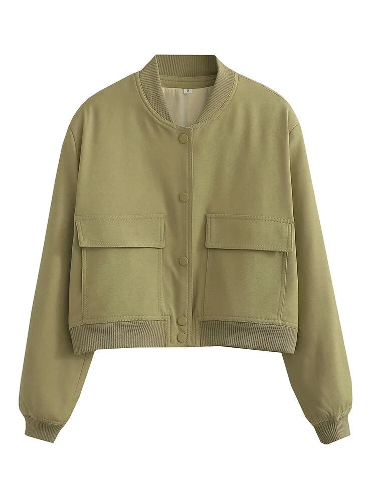 Stylischer Herbst-/Winter-Bomber mit praktischen Taschen