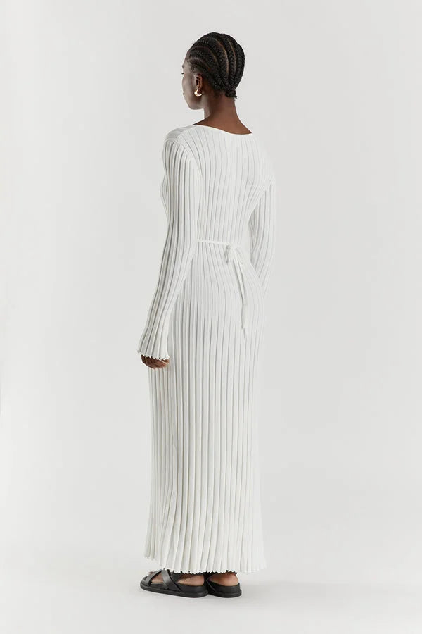 Aerelle | Strick-Midi-Kleid mit V-Ausschnitt