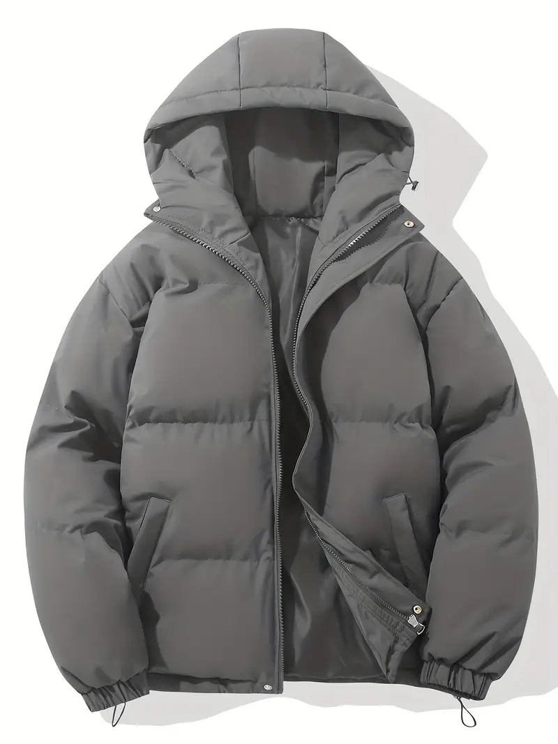 Solene | Eleganter, gefütterter Winter-Pufferjack mit Kapuze für stilvolle Herren