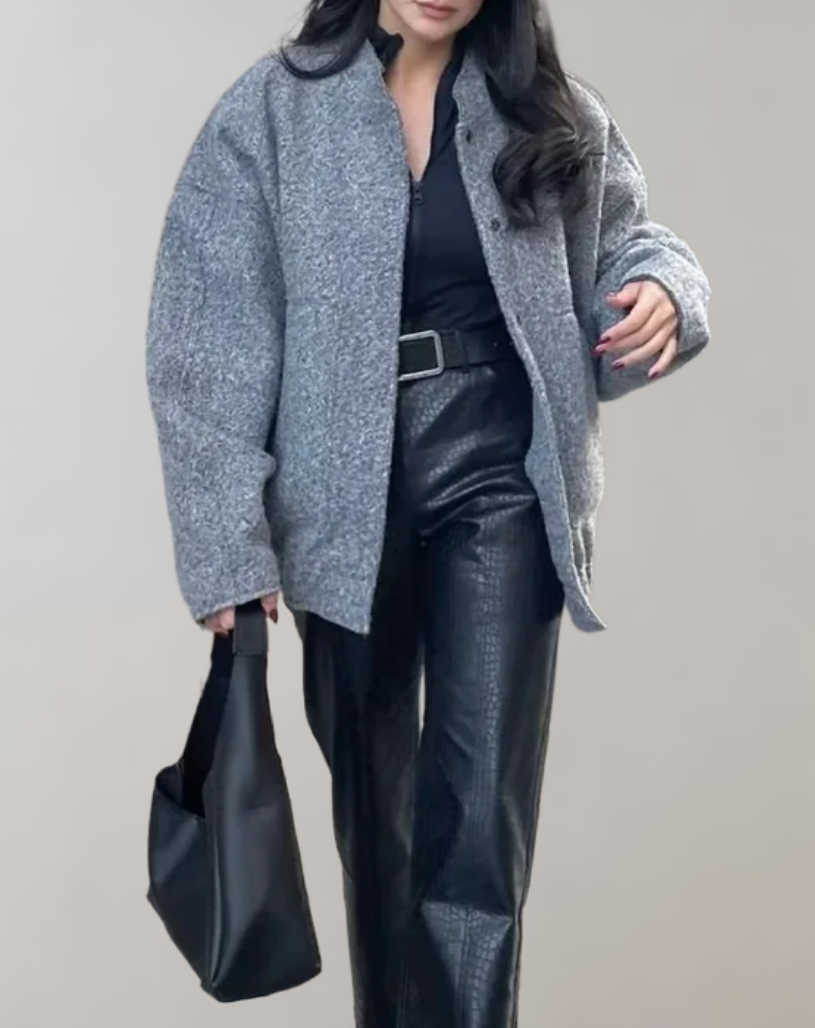 Adrianna - Dicke und bauschige Jacke mit Knöpfen für Damen Jacke