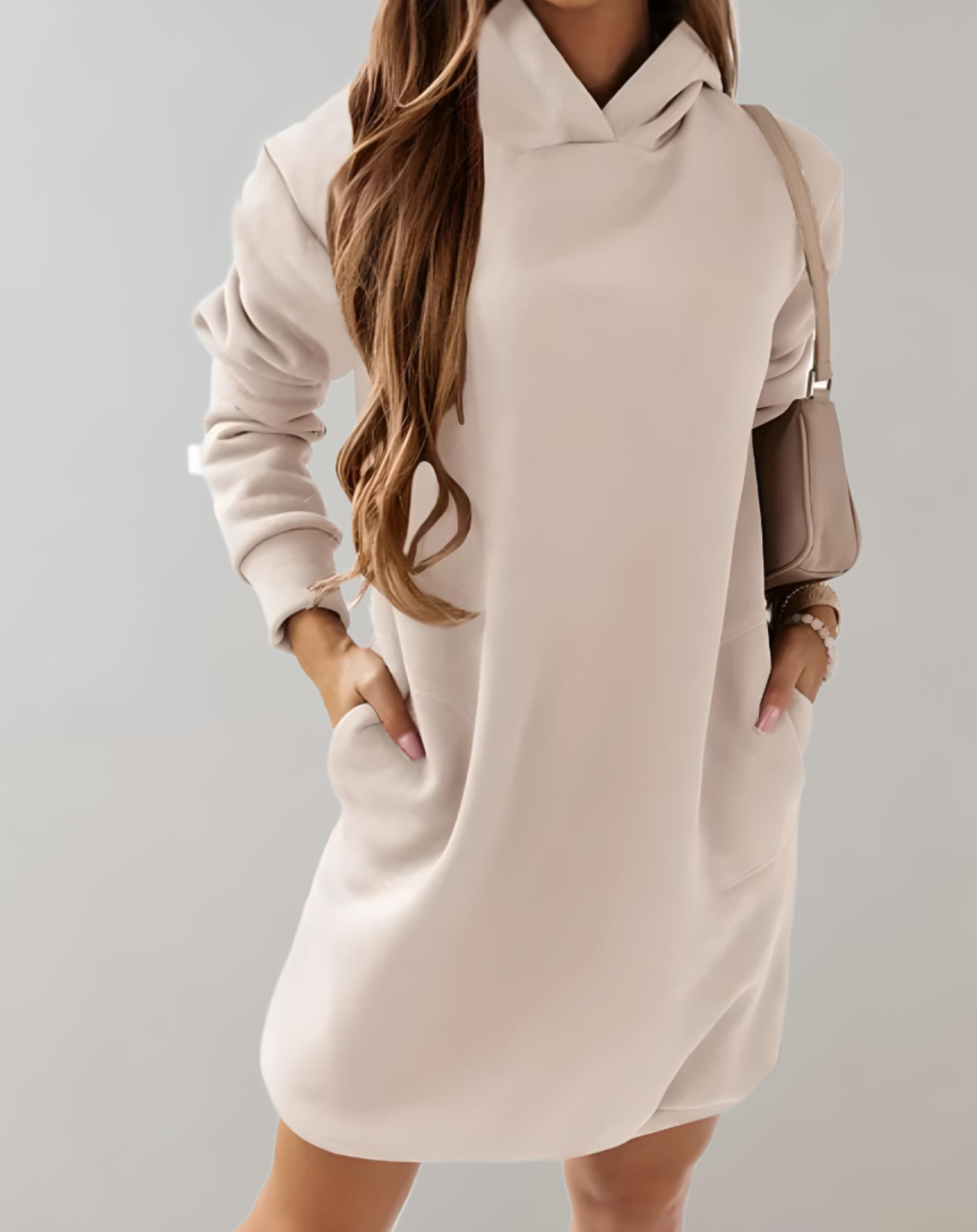 Alexandra -Schön sitzender langer Pullover für Damen mit Seitentaschen Pullover