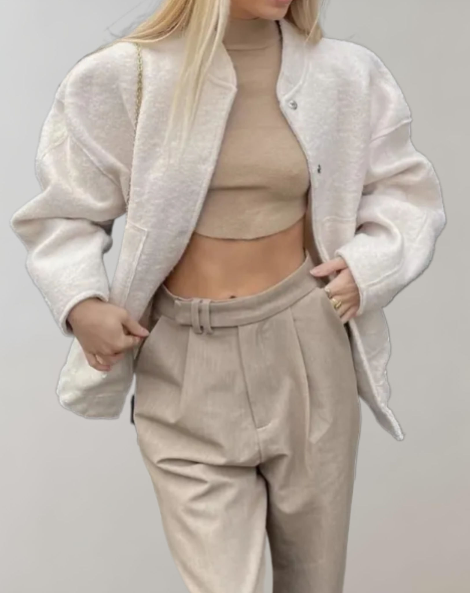 Annalisa - Übergroße Jacke mit Knöpfen für Damen und Taschen Jacke