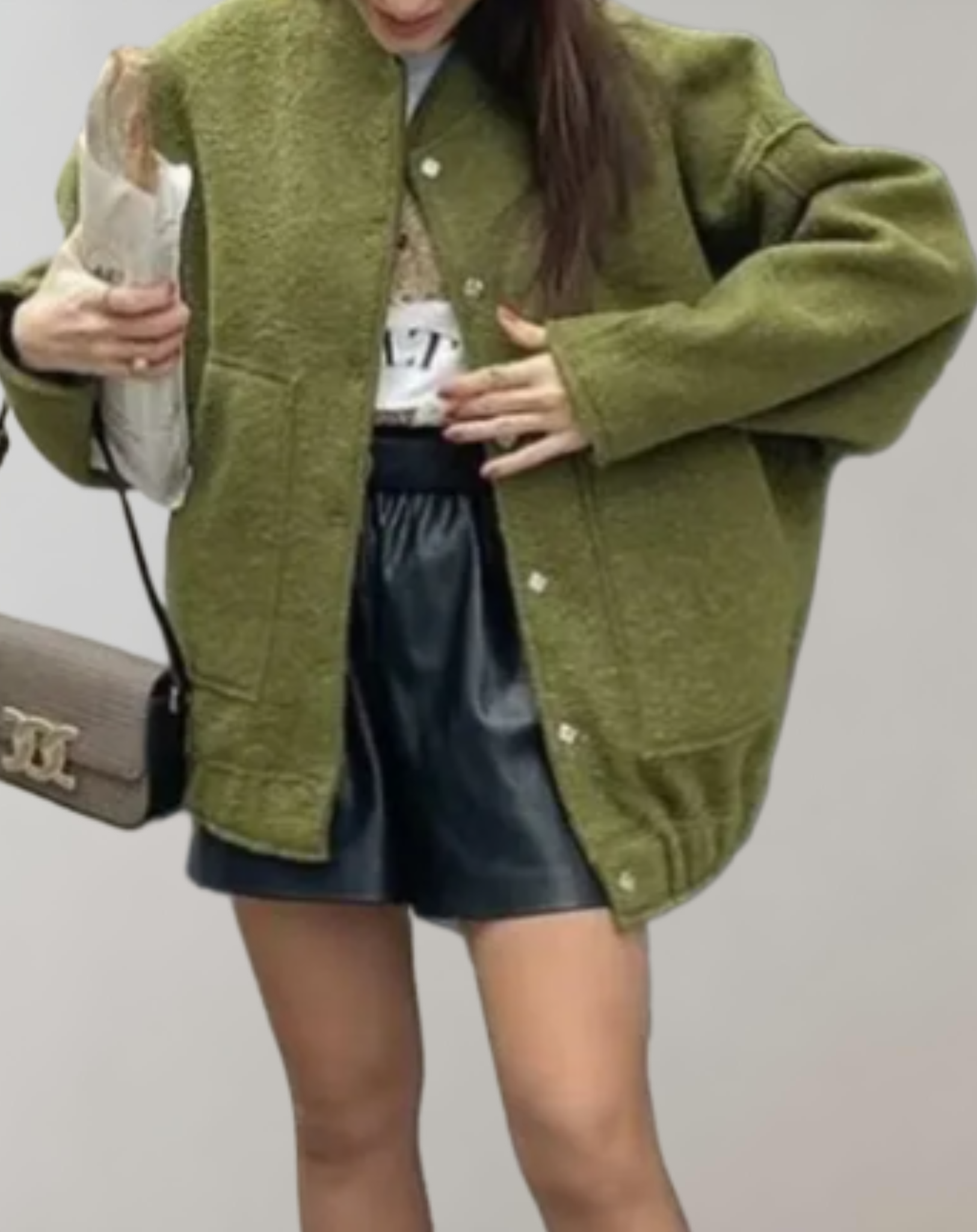 Annalisa - Übergroße Jacke mit Knöpfen für Damen und Taschen Jacke