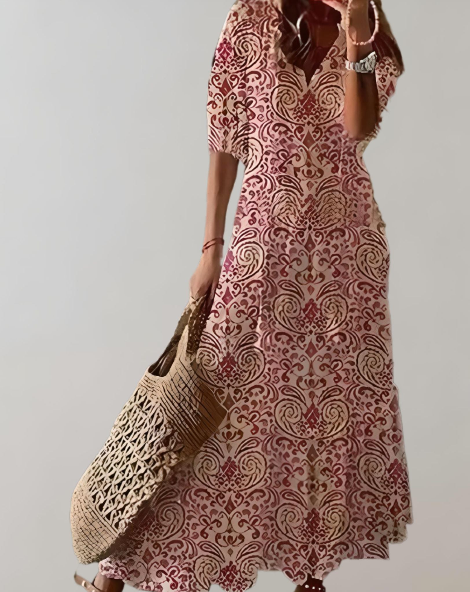 Aubrey - Langes Kleid mit Blumenmuster und weichem fließendem Stoff Kleid