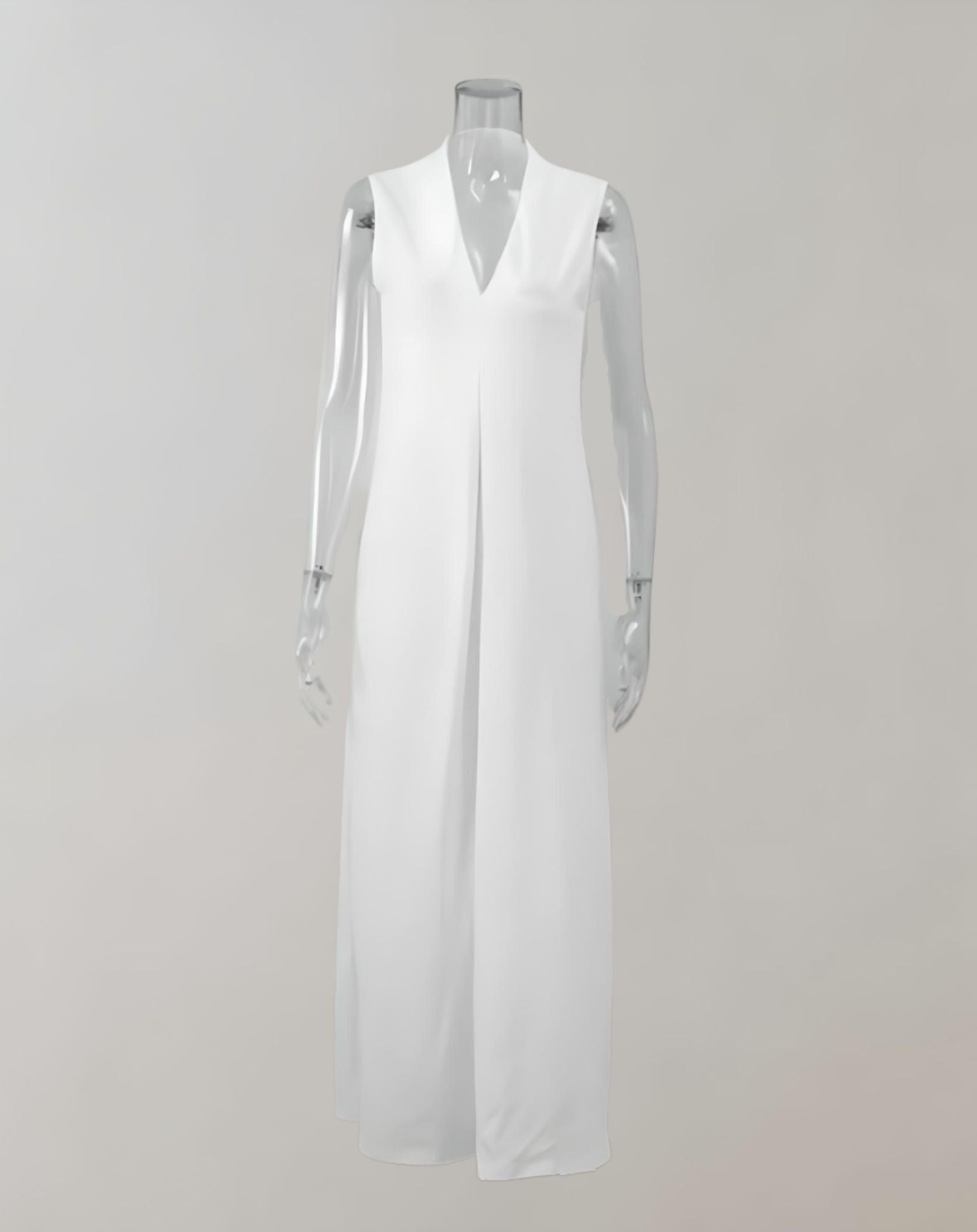 Beatrice -  Ärmelloses langes Kleid mit tiefem V Ausschnitt und Lagenschnitt Kleid