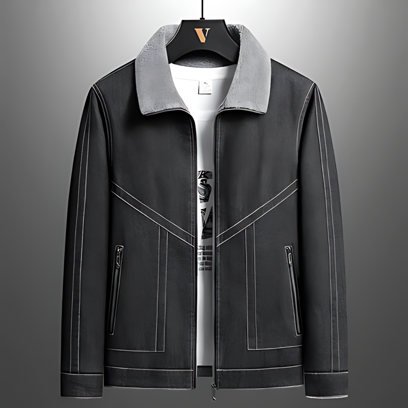 Espen | Vintage Jeansjacke mit Fleece-Futter und Kragen