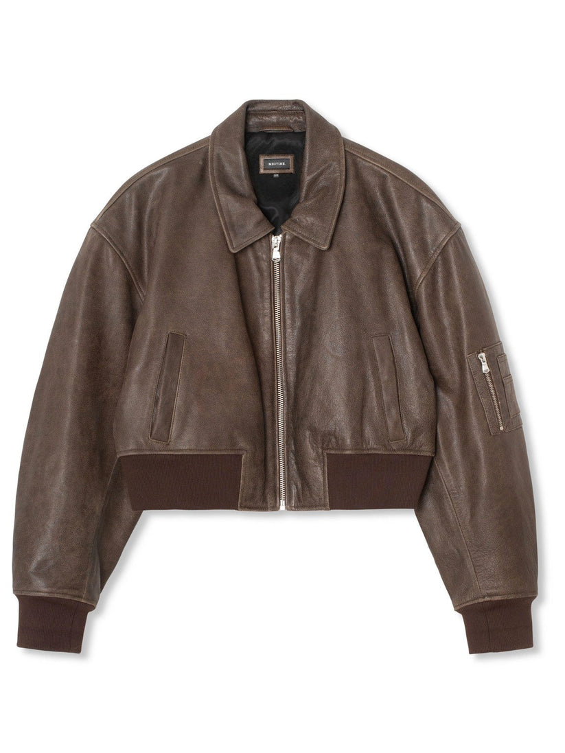 WOLFF | Modische Cropped Bomberjacke in Trendigem Braun