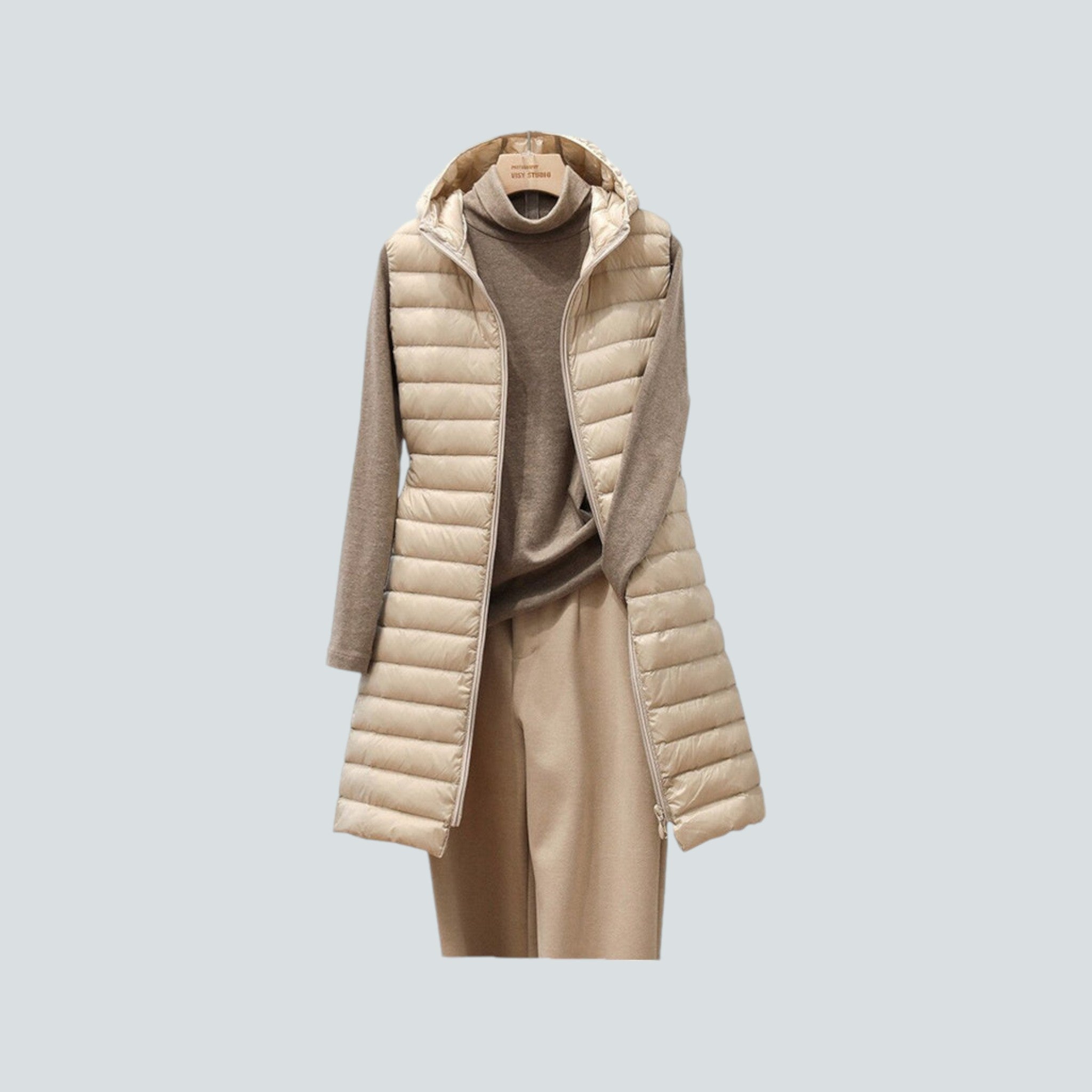 Naoki | Stilvolle wattierte Damenweste mit Kapuze für gemütliche Eleganz