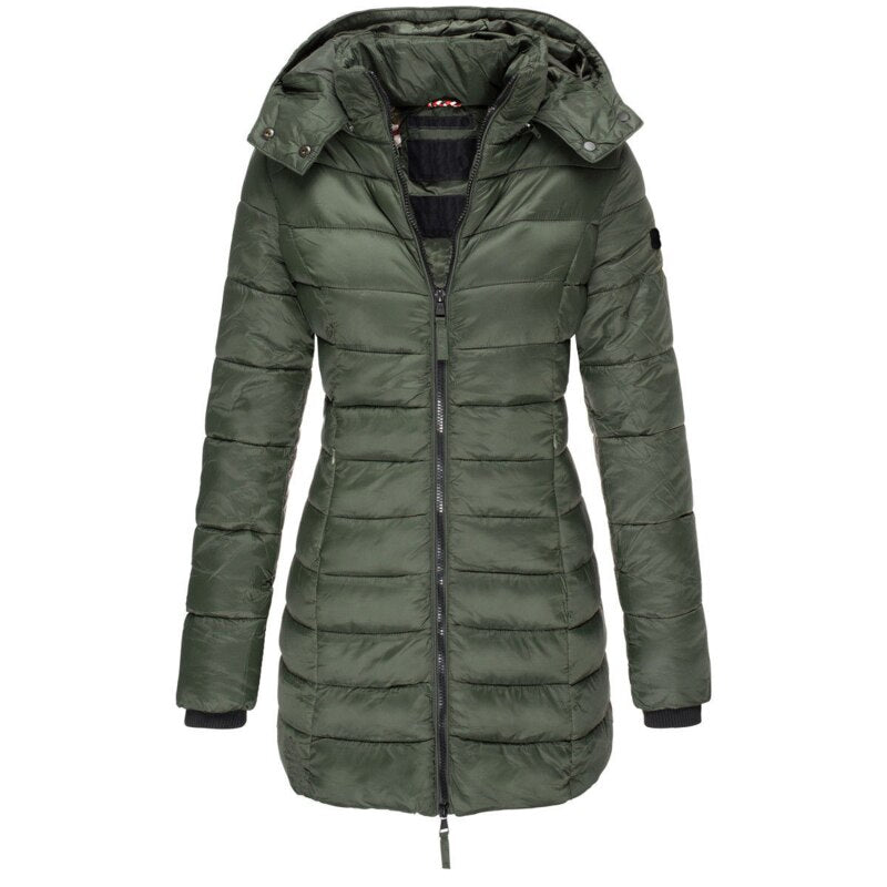 Stylische Damen Steppjacke mit Kapuze – Wintermantel für kalte Tage