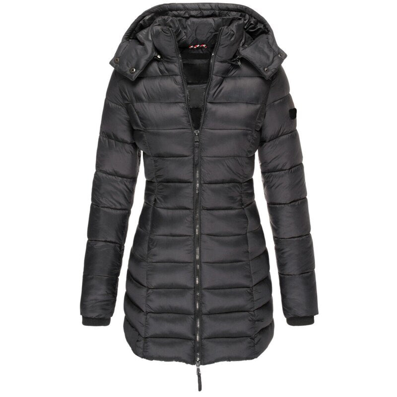 Stylische Damen Steppjacke mit Kapuze – Wintermantel für kalte Tage