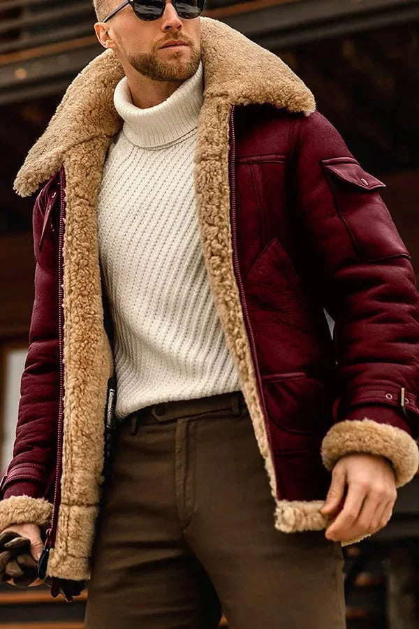 Luxuriöse Herren Winterjacke mit Teddyfutter - stylische und warme Outdoorjacke