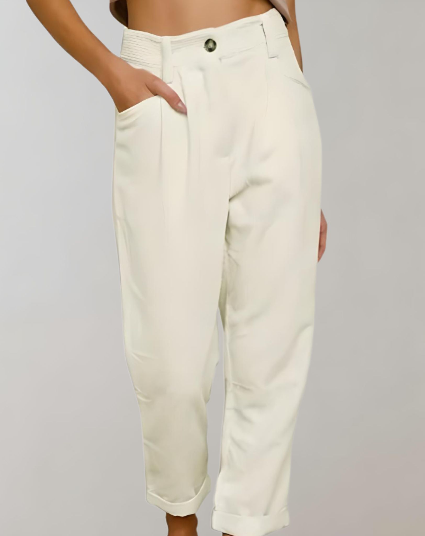 Eunice - Hoch taillierte Cordhose mit weitem Bein Hose