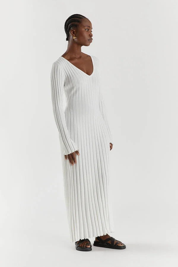 Aerelle | Strick-Midi-Kleid mit V-Ausschnitt