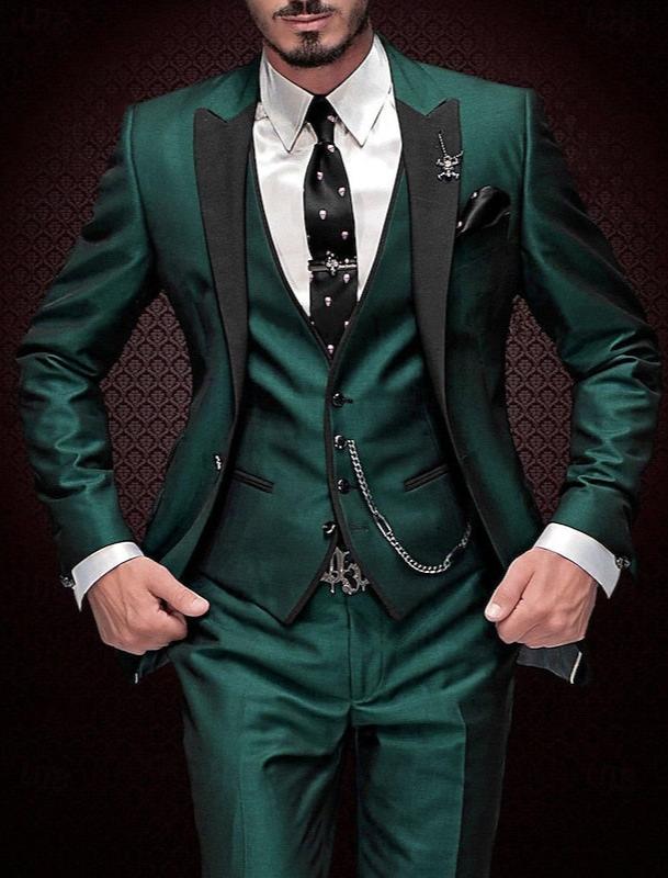 Eleganter 3-teiliger Anzug für Herren – Slim Fit Businessanzug mit Weste und Krawatte