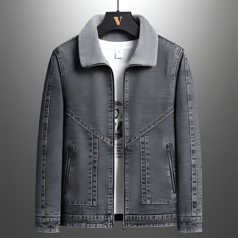 Espen | Vintage Jeansjacke mit Fleece-Futter und Kragen