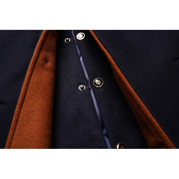 Eleganter Herrenmantel mit Stehkragen und gestepptem Innenfutter