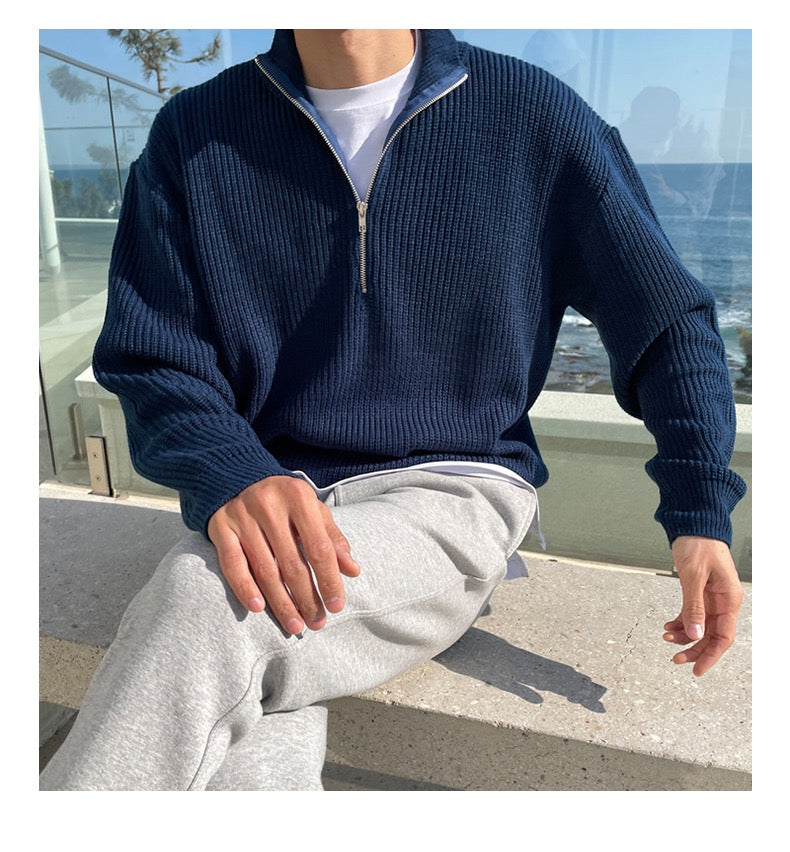 Luxe Strickpullover mit Halbreißverschluss für stilvolle Wintertage