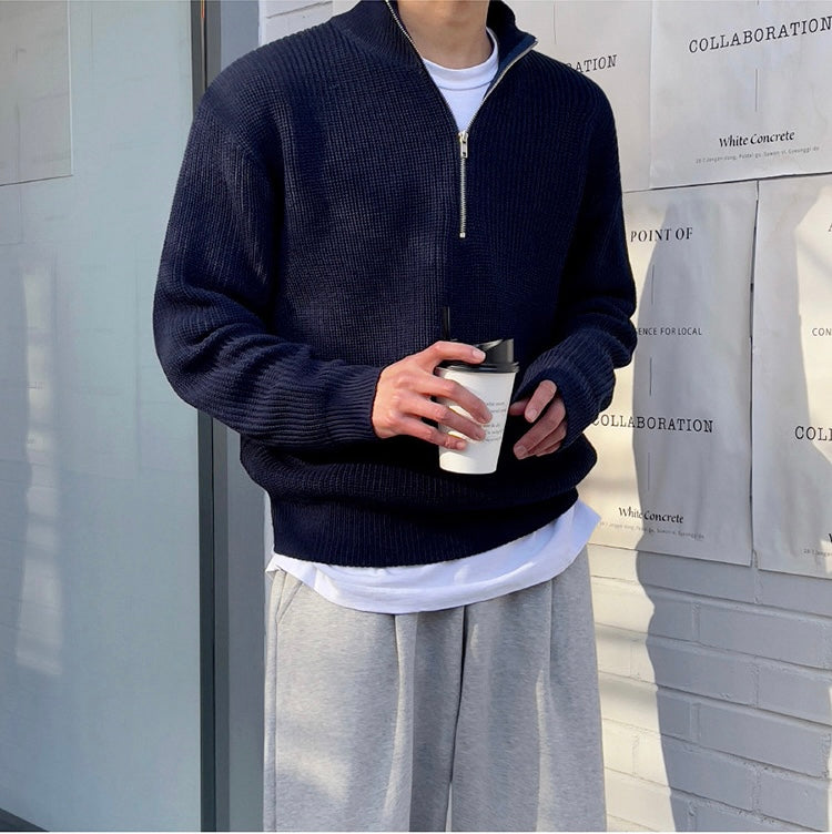 Luxe Strickpullover mit Halbreißverschluss für stilvolle Wintertage