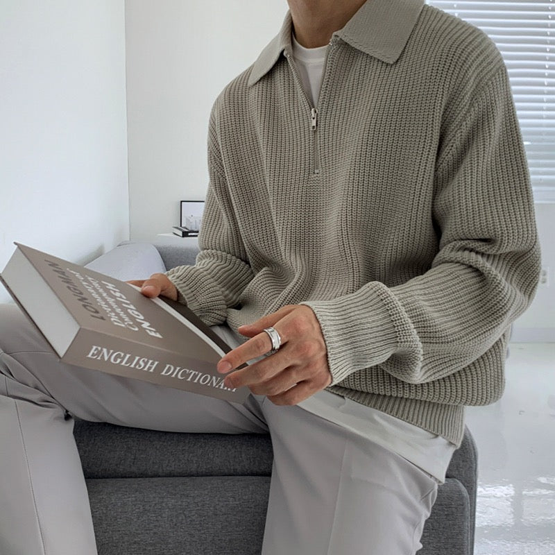 Luxe Halb-Zip Polo für stilvolle Männer - Eleganter Komfort mit zeitlosem Design