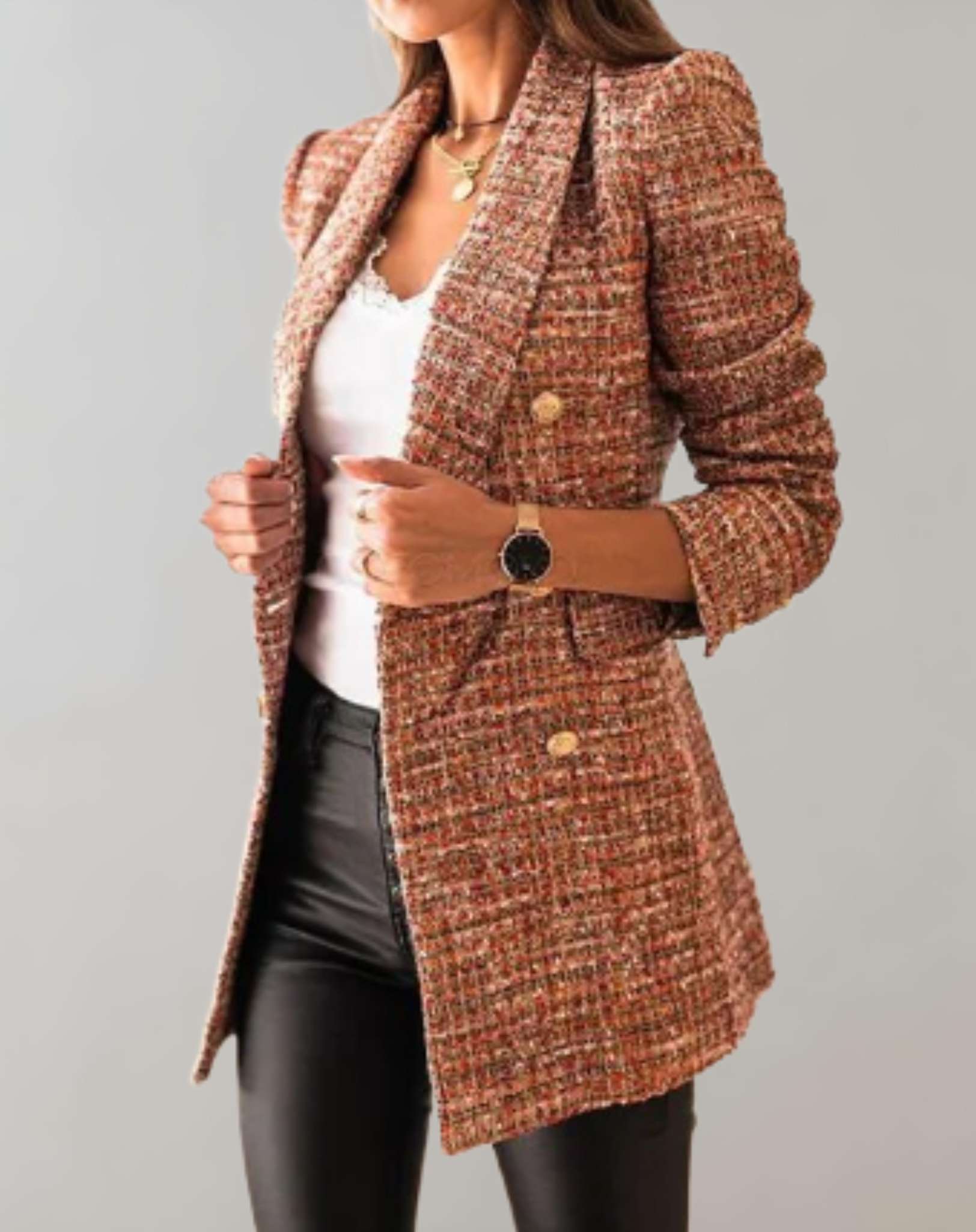 Janice - Schön sitzender Pullover aus gewebtem Stoff mit Seitentaschen Sweater
