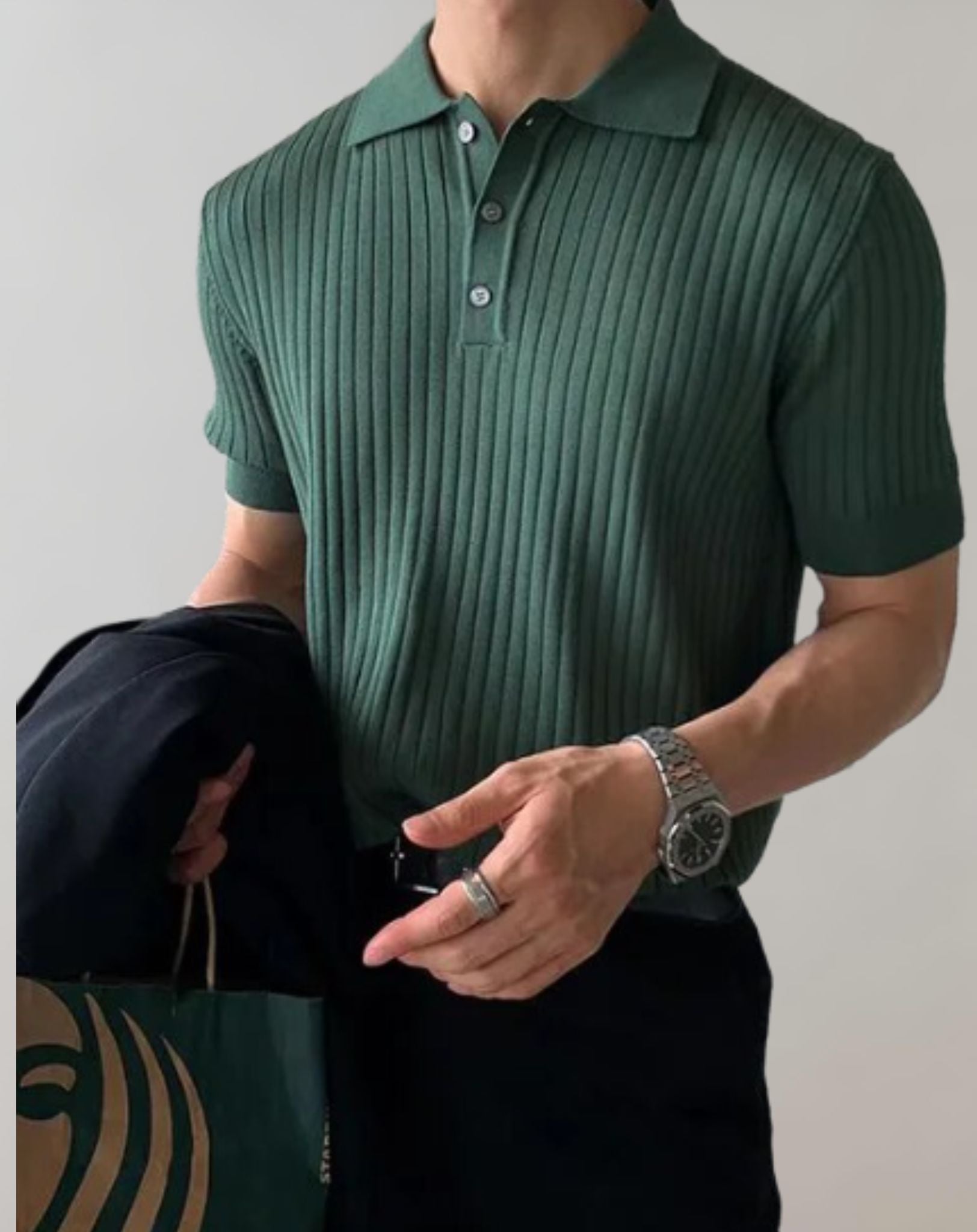 Andrew- Tailliertes Rundhals Shirt für Herren mit kurzen Ärmeln Hemd