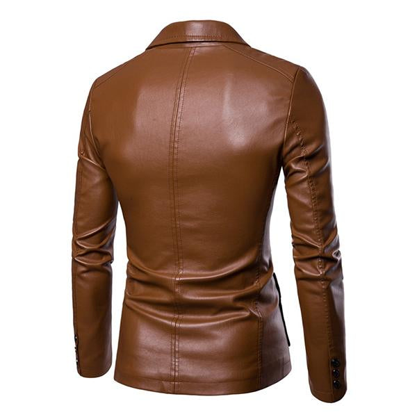 Alberto | Retro Tweeknoops Leder Blazer für Herren