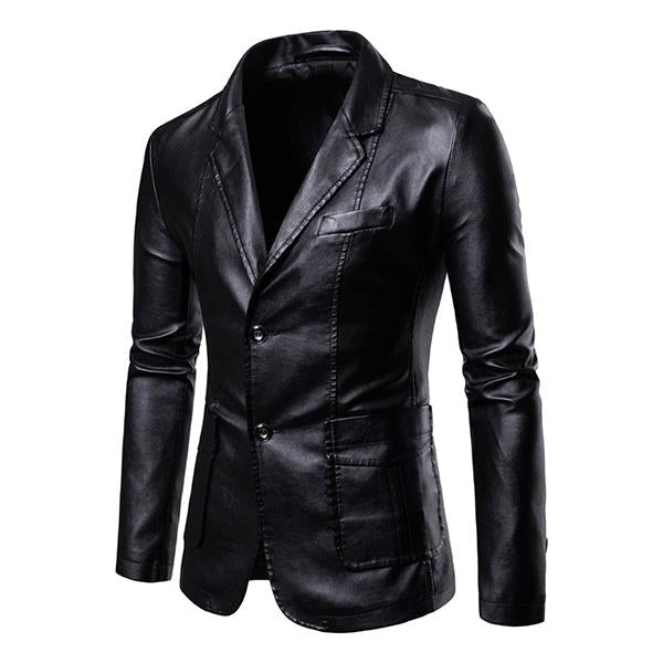 Alberto | Retro Tweeknoops Leder Blazer für Herren