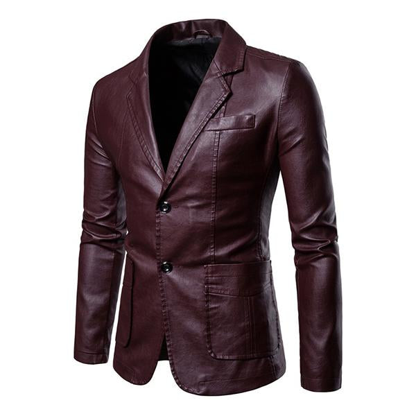 Alberto | Retro Tweeknoops Leder Blazer für Herren