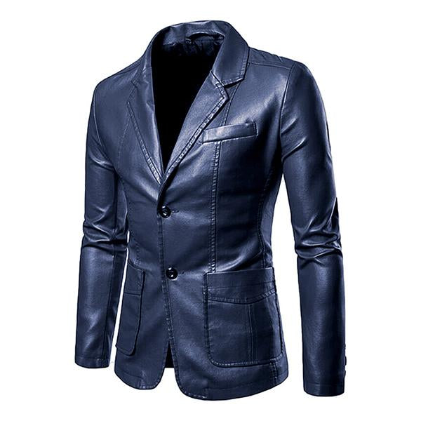 Alberto | Retro Tweeknoops Leder Blazer für Herren