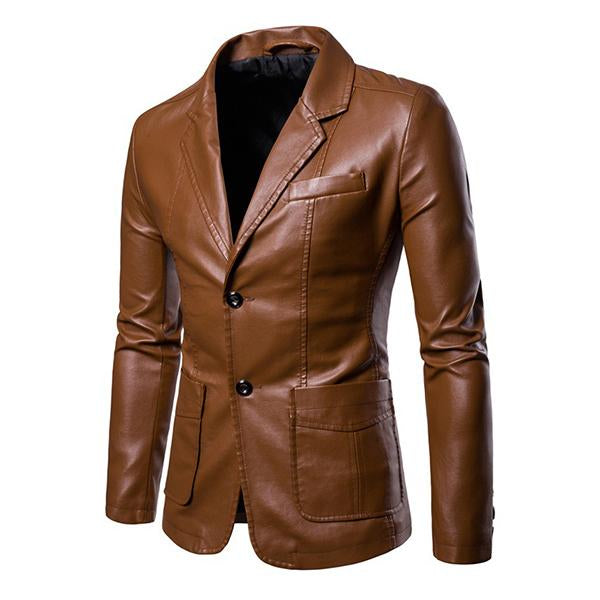 Alberto | Retro Tweeknoops Leder Blazer für Herren