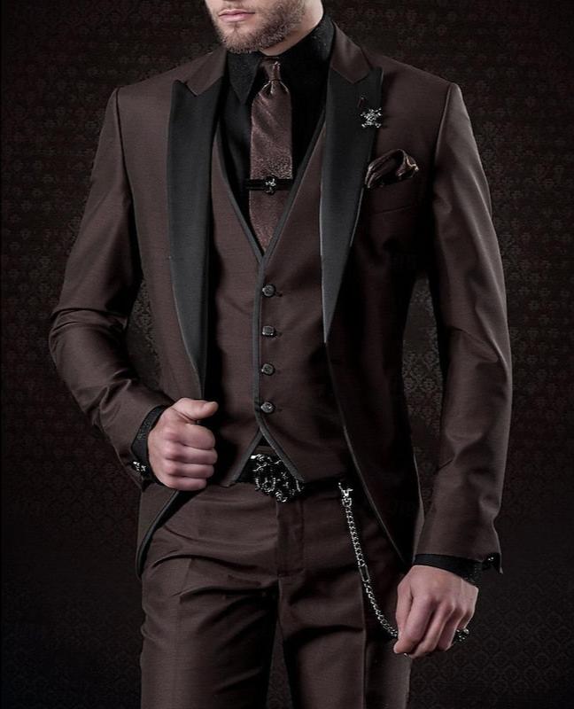 Eleganter 3-teiliger Anzug für Herren – Slim Fit Businessanzug mit Weste und Krawatte
