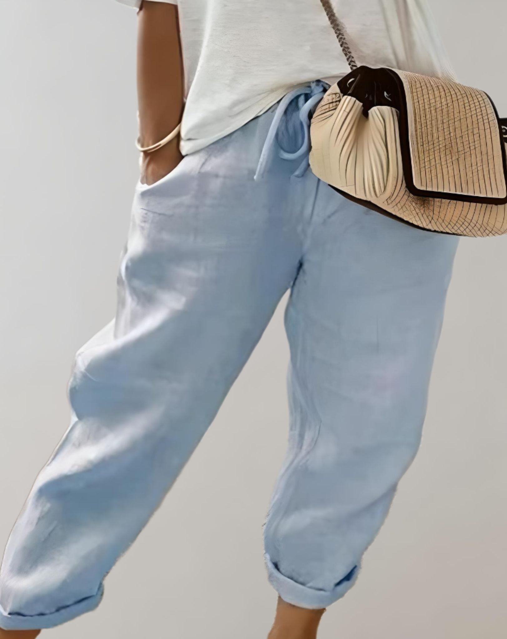 Kyla - Kurze Hose mit Strumpfband weitem Bein und zufälligem Design Hose