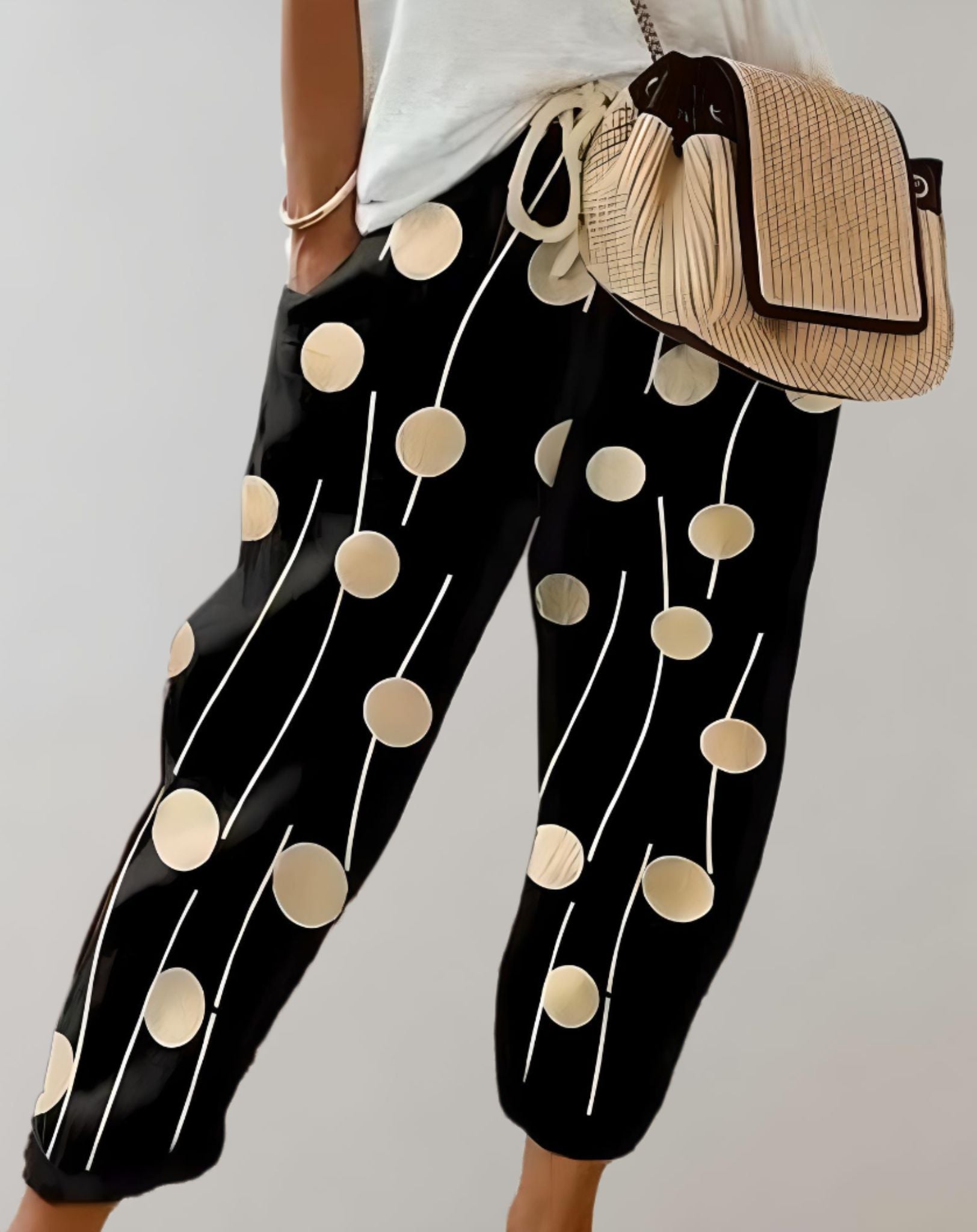 Kyla - Kurze Hose mit Strumpfband weitem Bein und zufälligem Design Hose